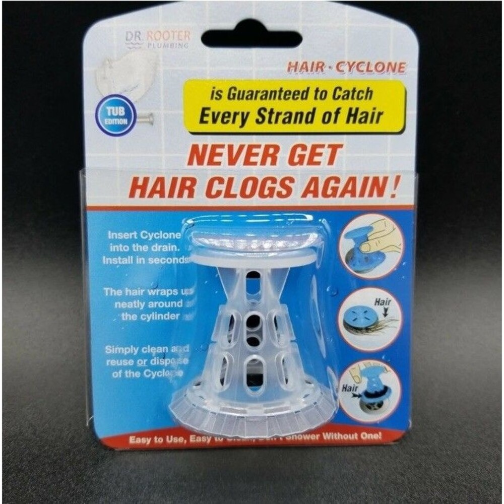 Dr. Rooter Hair Cyclone Drain Hair Clogs STOPPER for Shower Bath Tub Drains New